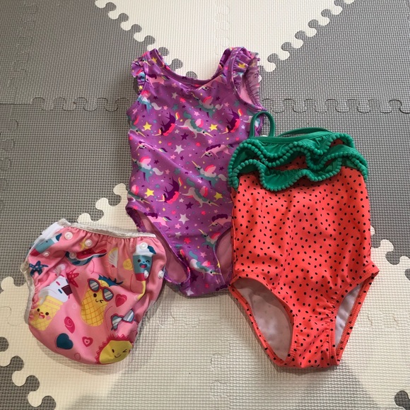 Cat & Jack Swim 2 Cat Jack Toddler Bathing Suits Size 8months 1 Adjustable Swim Diaper
